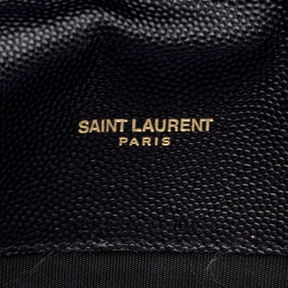 Saint Laurent Matelasse Grain de Poudre Monogram Envelope Chain Wallet - Picture 8 of 14